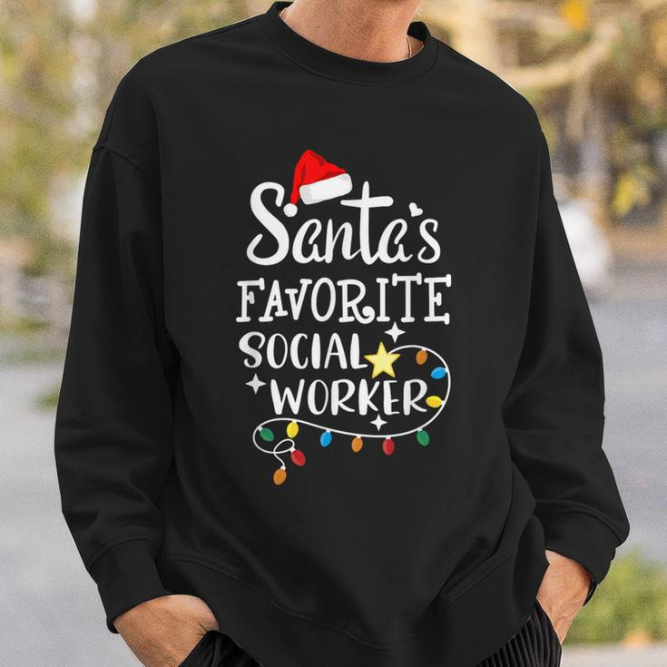 Santa's Favorite Social Worker Christmas School Social Work Sweatshirt Gifts for Him