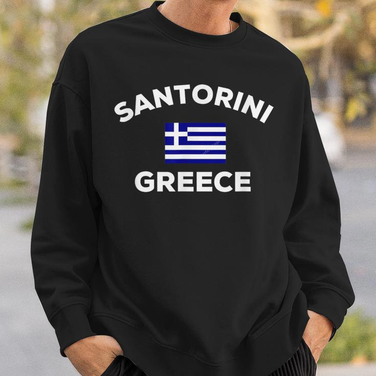 Santorini Greece Greek Flag Tourist Souvenir Sweatshirt Gifts for Him