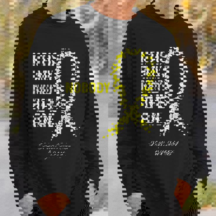 Sarcoma Cancer Awareness In This Family Nobody Fights Alone Sweatshirt Gifts for Him