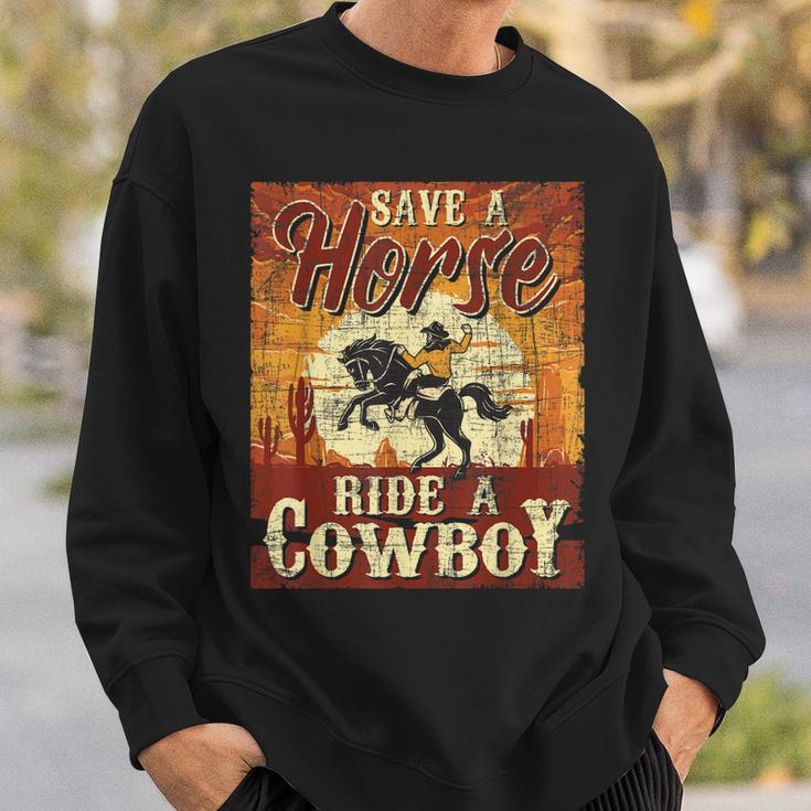 Save A Horse Cowboy Cowgirl Equestrian Calf Roping Lover Sweatshirt Gifts for Him
