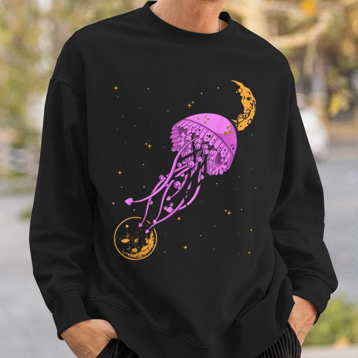 Sea Creature Ocean Animals Moon Space Jellyfish Sweatshirt Gifts for Him