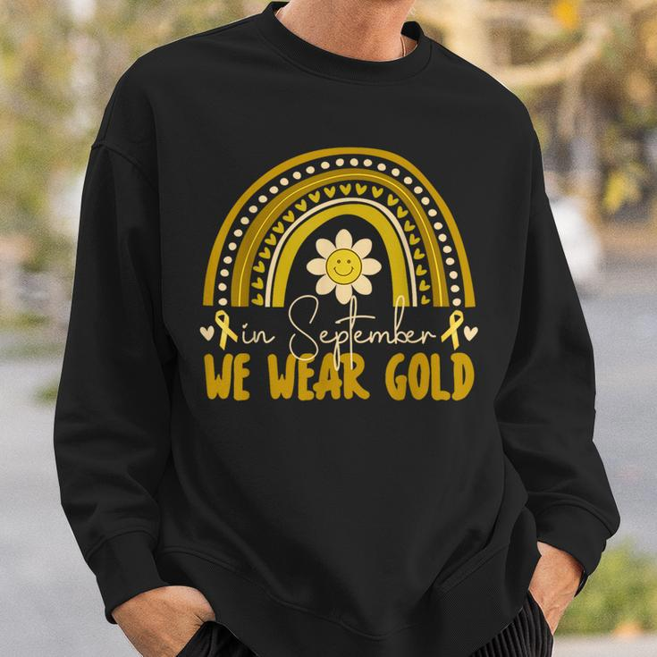 In September We Wear Gold Childhood Cancer Awareness Sweatshirt Gifts for Him