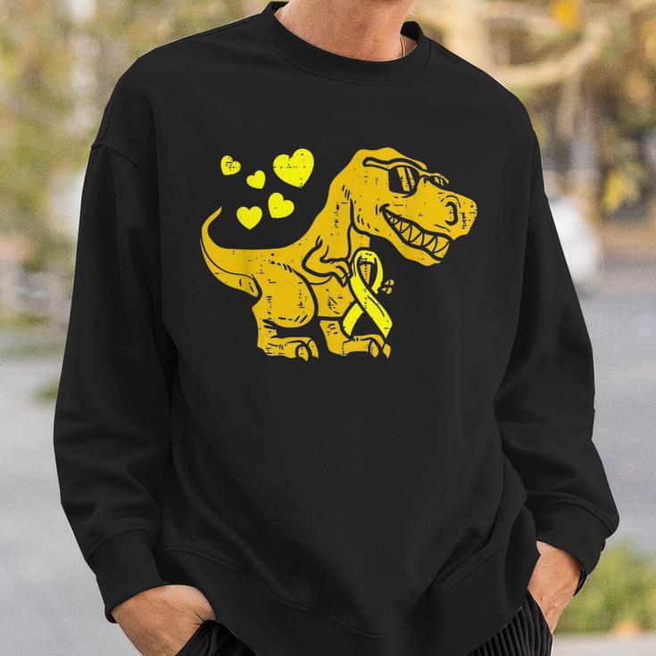 In September We Wear Gold DinosaurRex Childhood Cancer Sweatshirt Gifts for Him