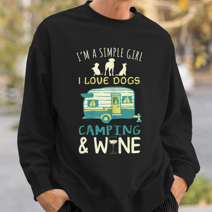 Simple Girl Dogs Camping Wine Camper Trailer Gift For Womens Sweatshirt Gifts for Him