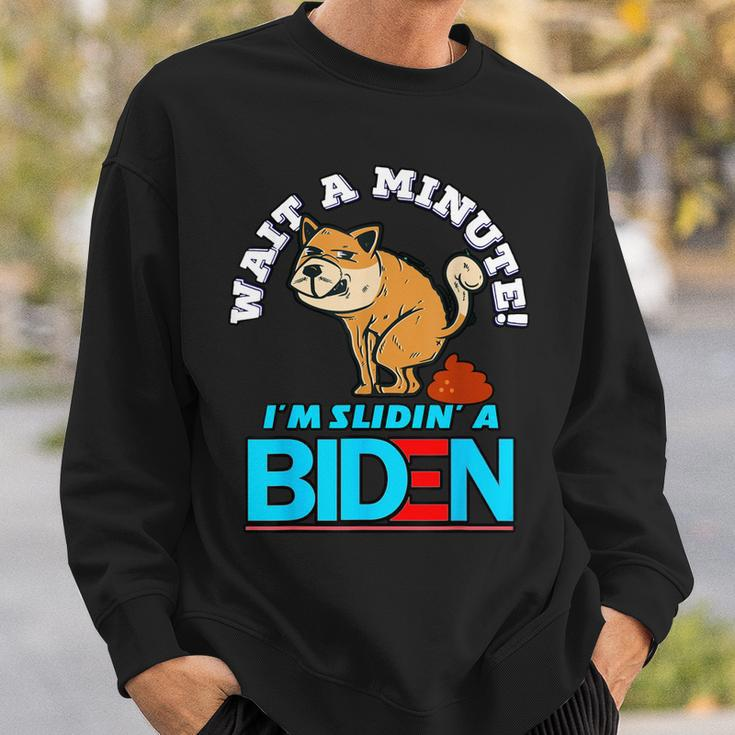 Slidin Biden Funny Dog Trump Political Sarcasm Sweatshirt Gifts for Him