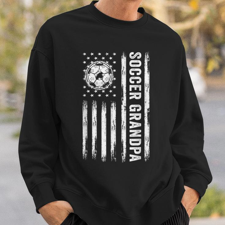Soccer Grandpa American Flag Proud Grandpa Fathers Day Sweatshirt Gifts for Him