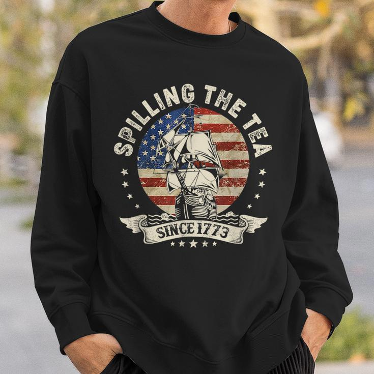 Spilling The Tea Since 1773 Patriotic 4Th Of July Sweatshirt Gifts for Him
