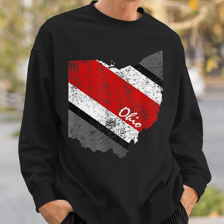 State Of Ohio Pride Striped Silhouette Vintage Graphic Sweatshirt Gifts for Him