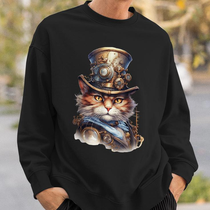Steampunk The Commander Cat Victorian Sweatshirt Gifts for Him