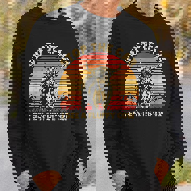 Stop The Car I See A Fluffy Cow Highland Cow Breeder Sweatshirt Gifts for Him