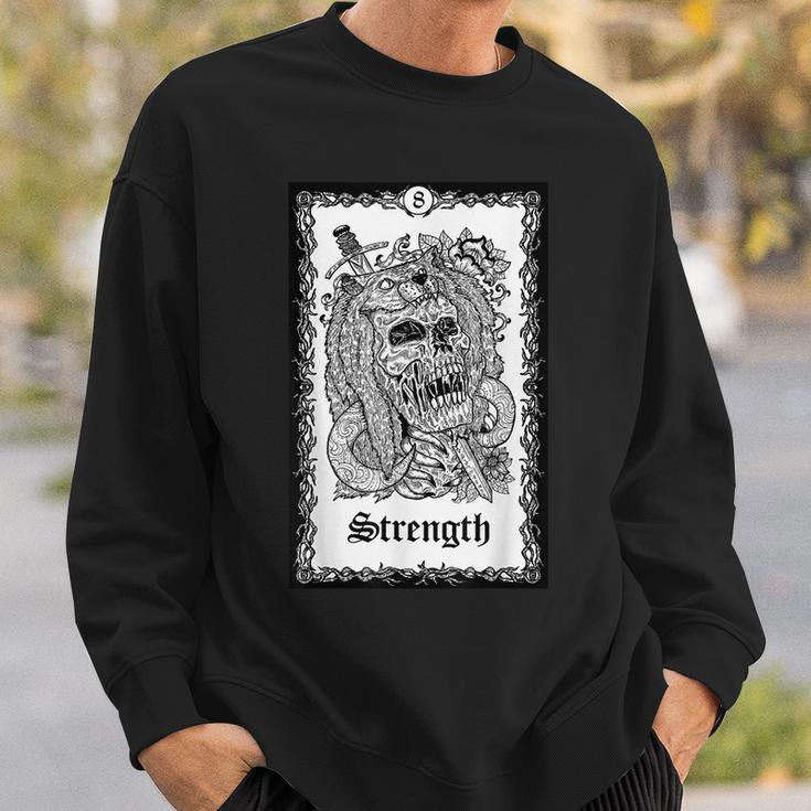 Strength Tarot Card Skull Goth Punk Magic Occult Tarot Sweatshirt Gifts for Him