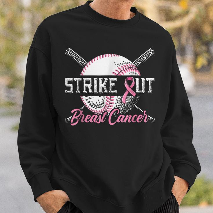 Strike Out Breast Cancer Baseball Breast Cancer Awareness Sweatshirt Gifts for Him