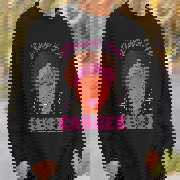 Stronger Than Breast Cancer Pink Ribbon Breast Cancer Sweatshirt Gifts for Him