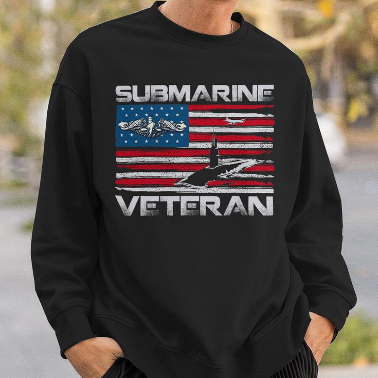 Submarine Veteran Silent Service American Flag Veterans Day Sweatshirt Gifts for Him