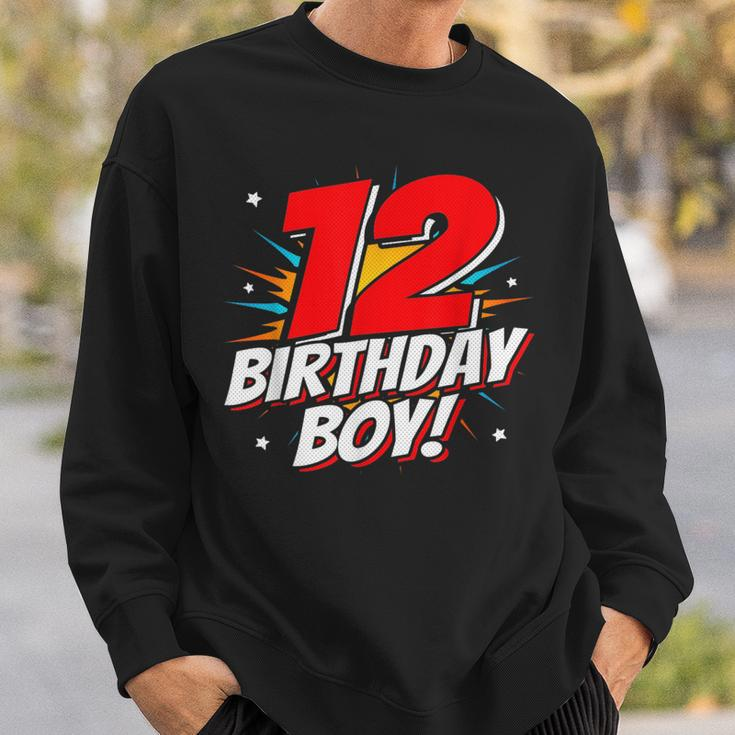 Superhero Birthday Boy Party 12 Year Old 12Th Birthday Sweatshirt Gifts for Him