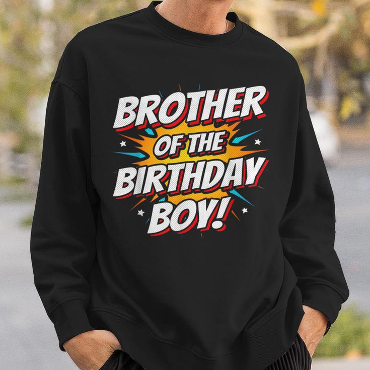 Superhero Party Comics Birthday Brother Of Birthday Boy Funny Gifts For Brothers Sweatshirt Gifts for Him
