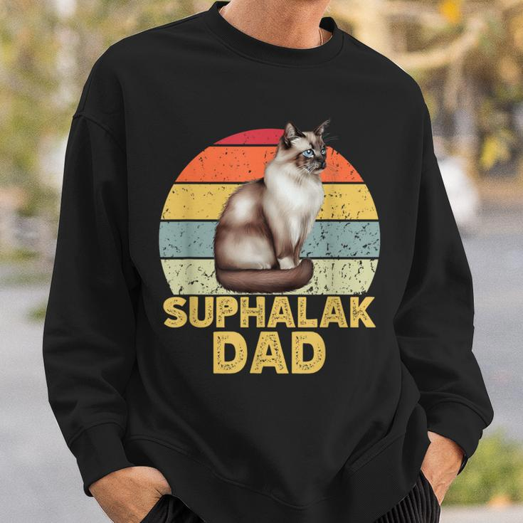 Suphalak Cat Dad Retro Vintage Cats Lover & Owner Sweatshirt Gifts for Him