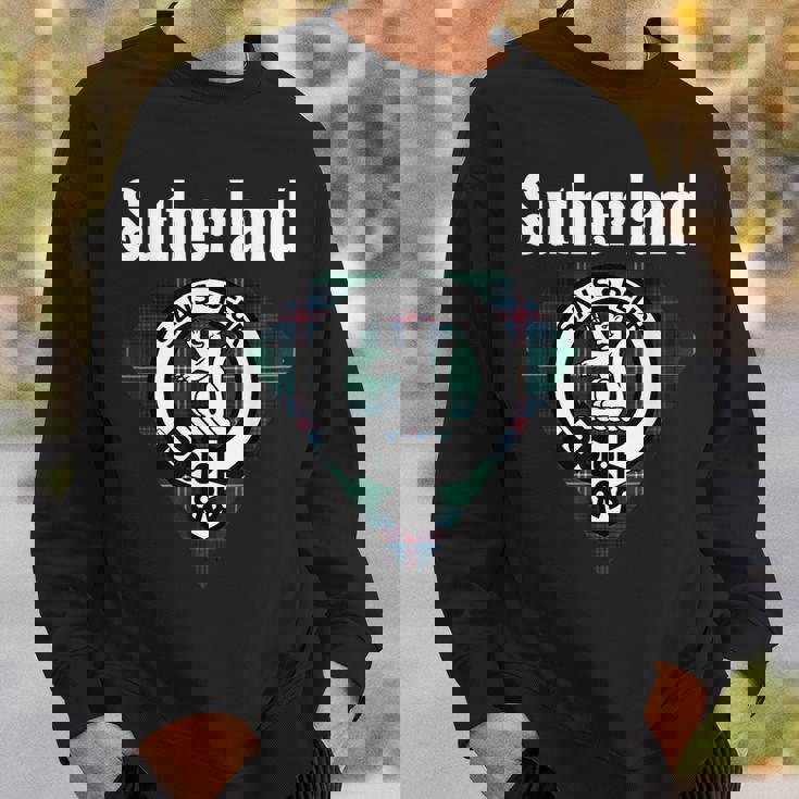 Sutherland Clan Scottish Name Coat Of Arms Tartan Sweatshirt Gifts for Him