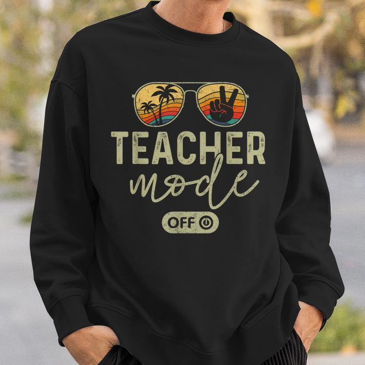 Teacher Mode Off Sunglasses Retro Sunset Summer Vacation Sweatshirt Gifts for Him