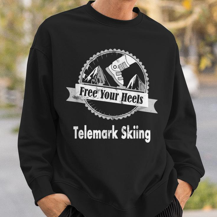 Telemark Skiing Free You Heel - Think Different Ski Skiing Funny Gifts Sweatshirt Gifts for Him
