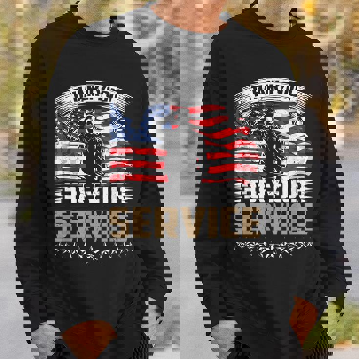 Thank You For Your Service American Flag Veteran Day Sweatshirt Gifts for Him