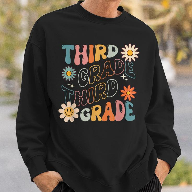 Third Grade Groovy Back To School Team Teacher Student Sweatshirt Gifts for Him