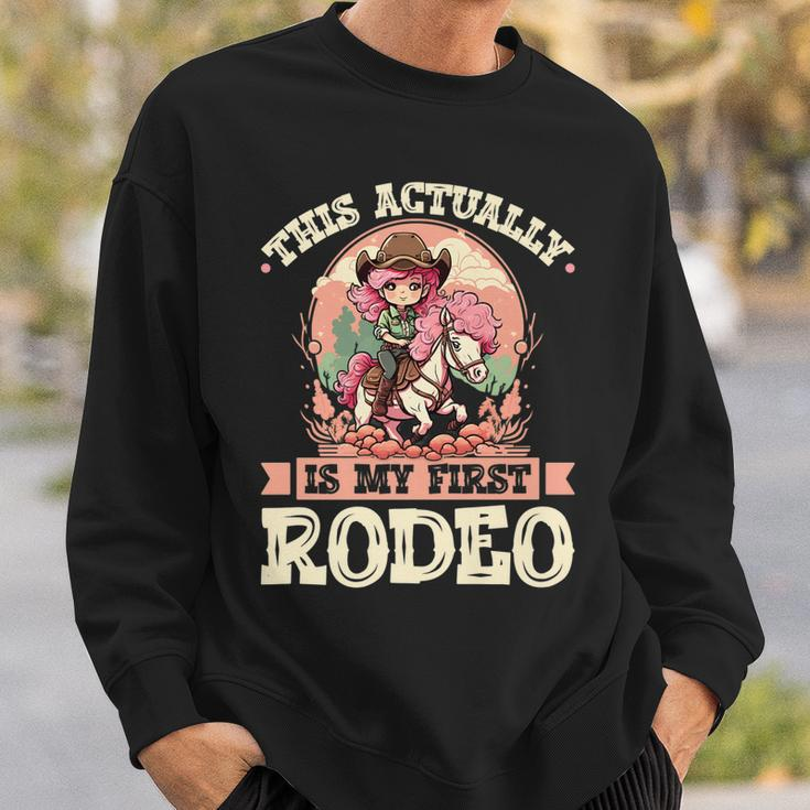 This Actually Is My First Rodeo Cowgirl Toddler Girls Sweatshirt Gifts for Him