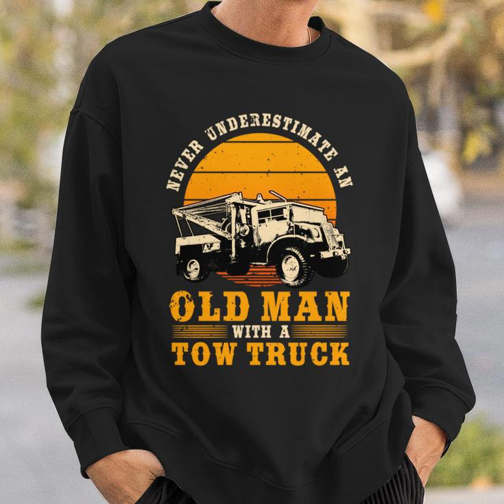 Tow Truck Driver Gifts Never Underestimate An Old Man Sweatshirt Gifts for Him