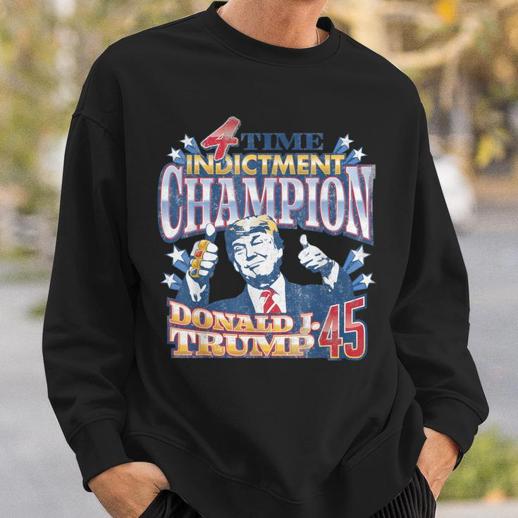 Trump 4 Time Indictment Champion Champ Not Guilty 2024 Sweatshirt Gifts for Him