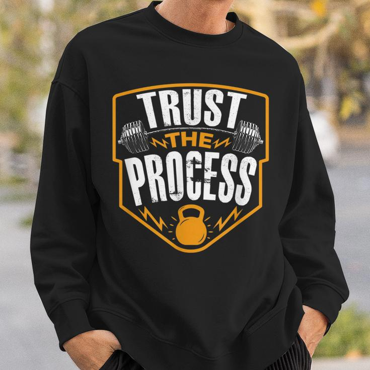 Trust The Process Motivational Quote Gym Workout Graphic Sweatshirt Gifts for Him