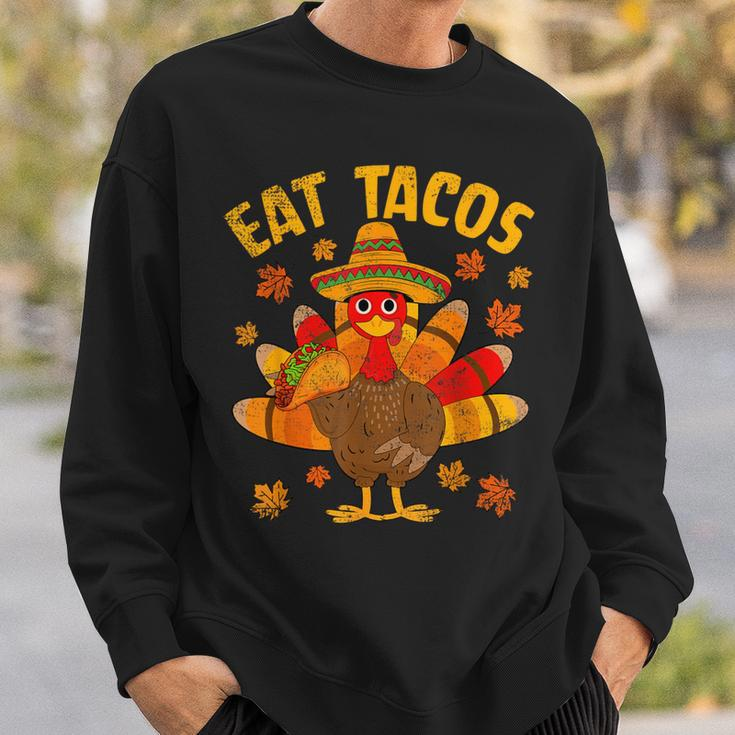Turkey Eat Tacos Mexican Sombrero Thanksgiving Family Sweatshirt Gifts for Him