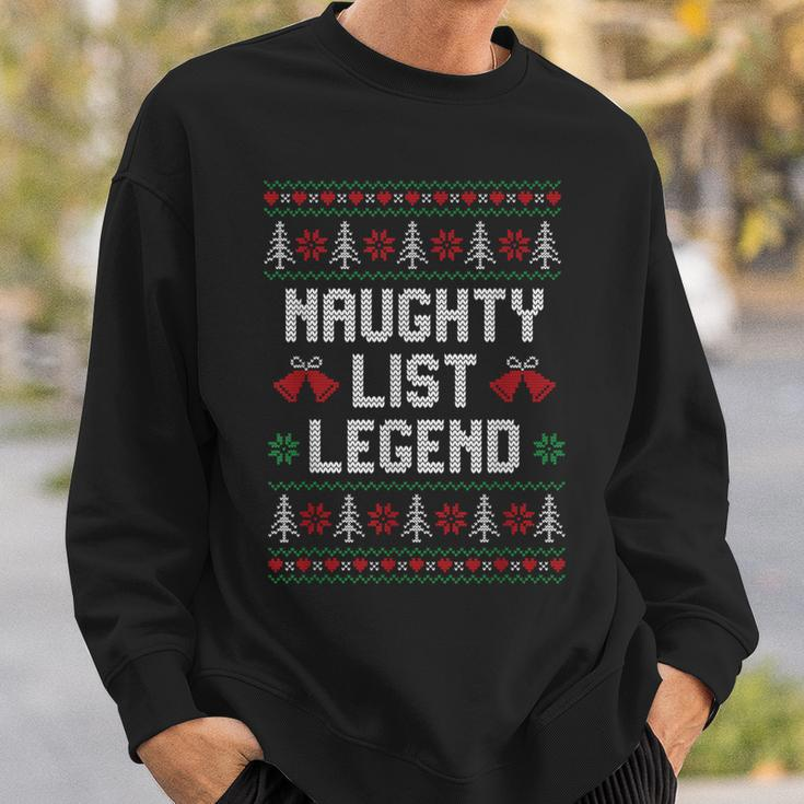 Ugly Christmas Sweater Naughty List Legend Sweatshirt Gifts for Him