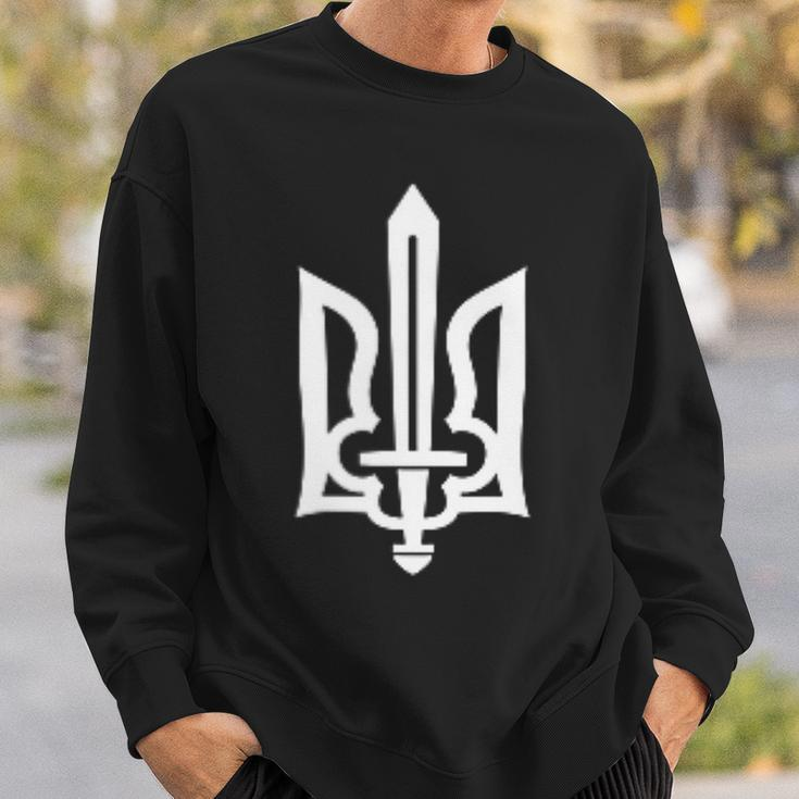 Ukrainian Tryzub Symbol On The Heart Ukraine Trident Sweatshirt Gifts for Him