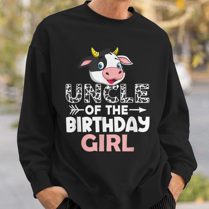 Uncle Of The Birthday Girl Cows Farm Cow Uncle Sweatshirt Gifts for Him