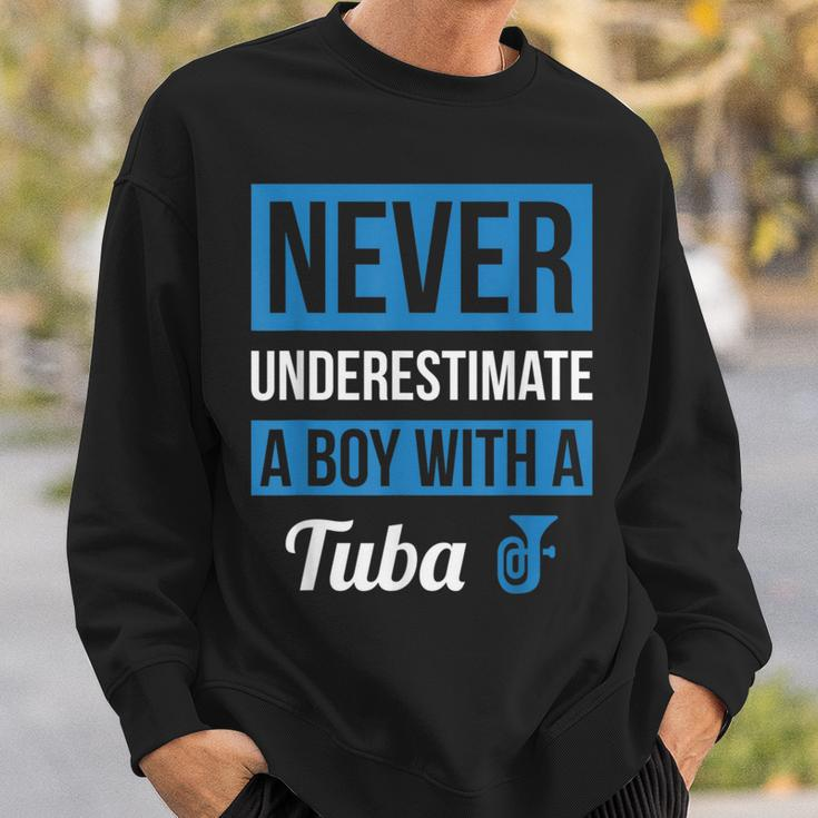 Never Underestimate A Boy With A Tuba Sweatshirt Gifts for Him