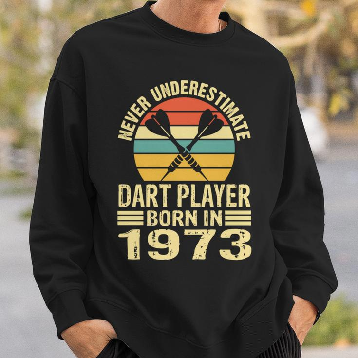 Never Underestimate Dart Player Born In 1973 Dart Darts Sweatshirt Gifts for Him