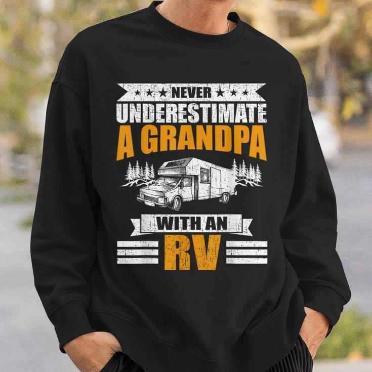 Never Underestimate A Grandpa With An Rv Camping Sweatshirt Gifts for Him