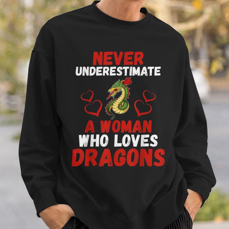 Never Underestimate Love Dragons Graphic Sweatshirt Gifts for Him