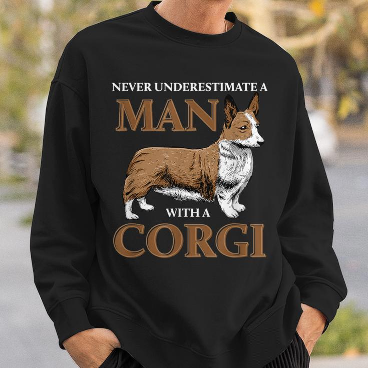 Never Underestimate A Man With A Corgi Dog Lover Sweatshirt Gifts for Him