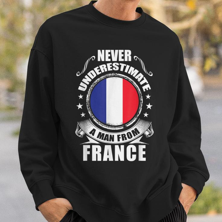 Never Underestimate A Man From France French Flag Sweatshirt Gifts for Him