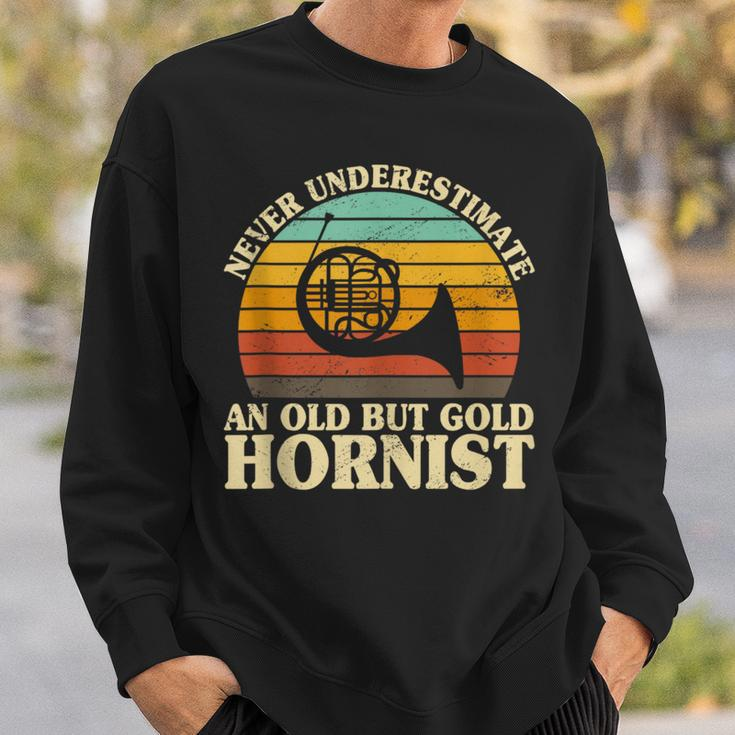 Never Underestimate An Old Hornist French Horn Player Bugler Sweatshirt Gifts for Him