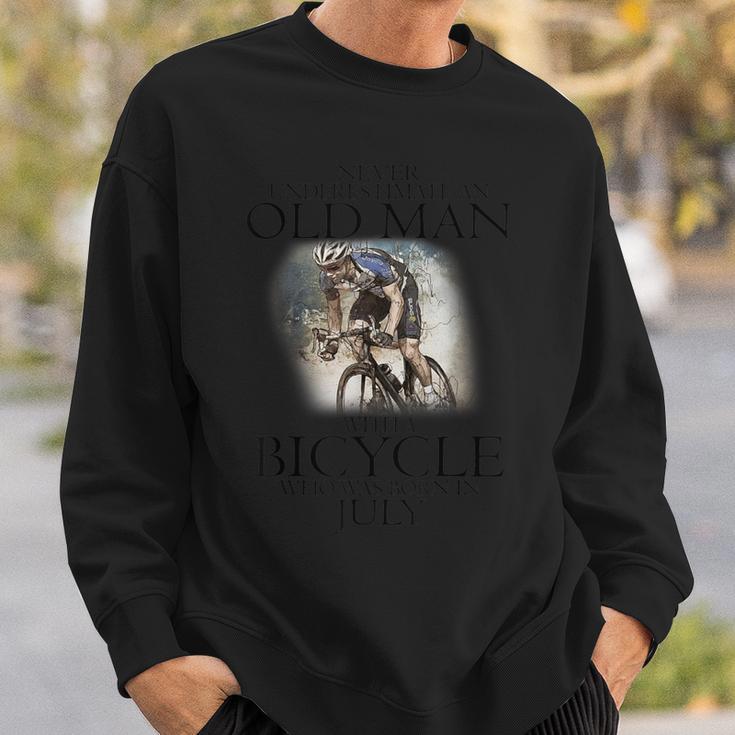 Never Underestimate An Old Man With A Bicycle Born In July Sweatshirt Gifts for Him