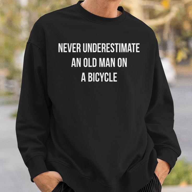Never Underestimate An Old Man On A Bicycle Sweatshirt Gifts for Him