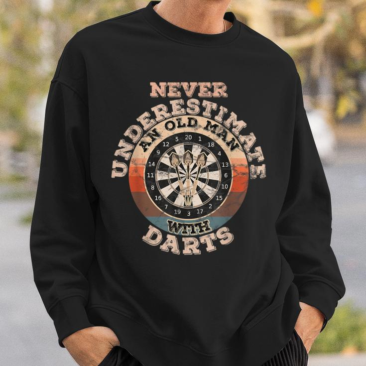 Never Underestimate An Old Man With Darts Sweatshirt Gifts for Him