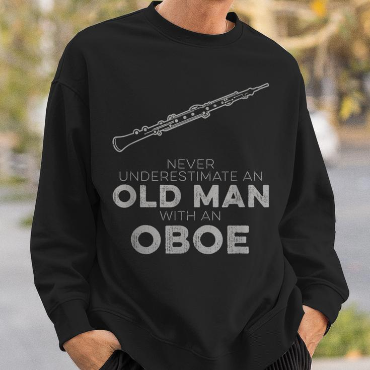 Never Underestimate An Old Man With An Oboe Vintage Novelty Sweatshirt Gifts for Him