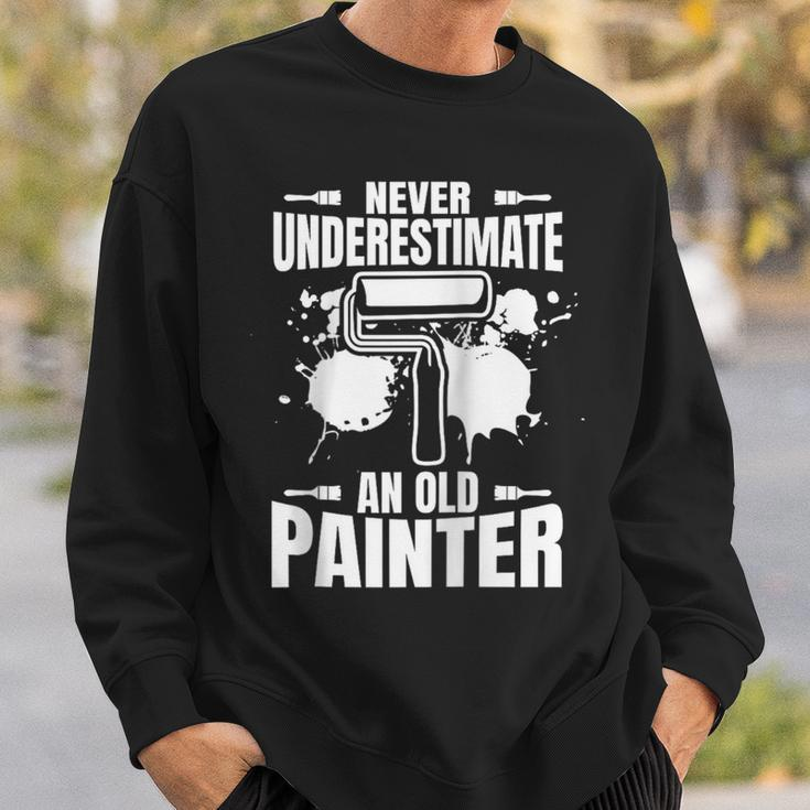 Never Underestimate An Old Painter Sweatshirt Gifts for Him