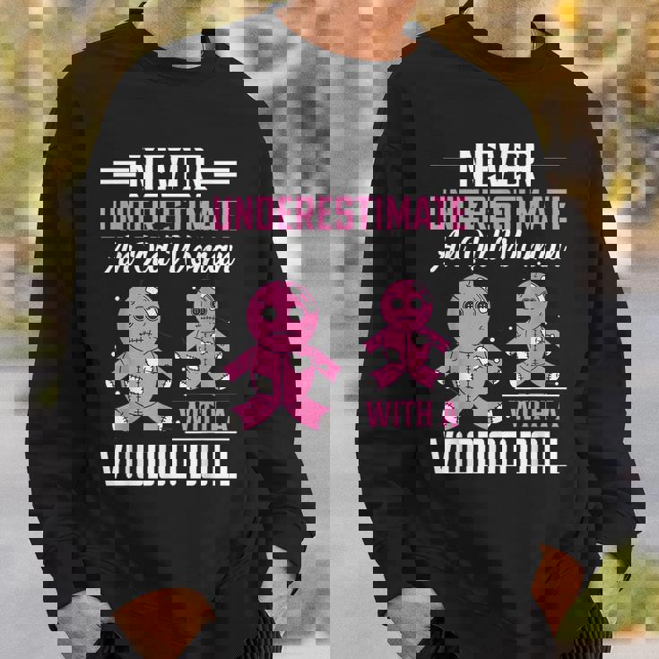 Never Underestimate An Old Woman With A Voodoo Doll Old Woman Sweatshirt Gifts for Him