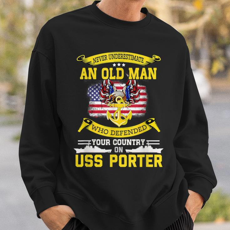 Never Underestimate Uss Porter Ddg-78 Destroyer Sweatshirt Gifts for Him