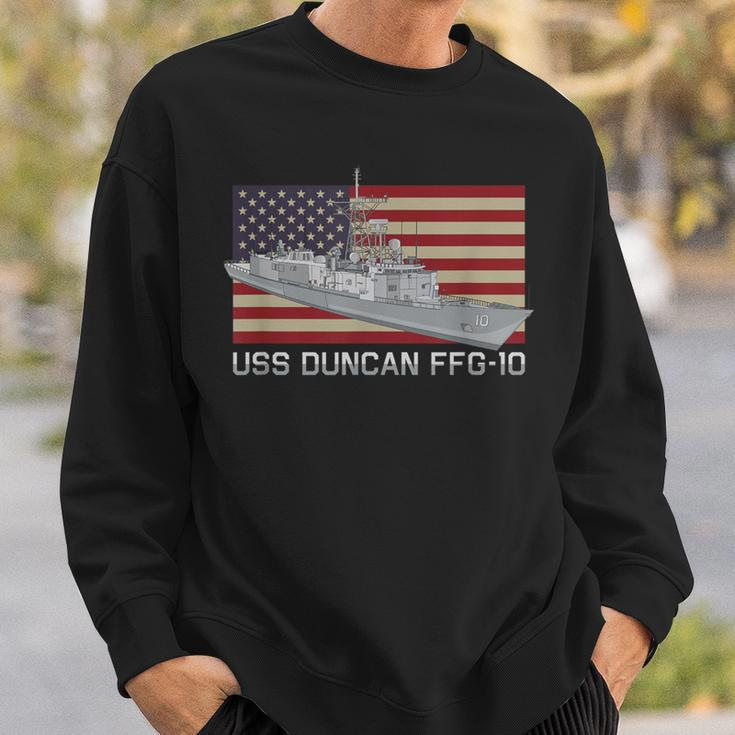 Uss Duncan Ffg-10 Ship Diagram American Flag Sweatshirt Gifts for Him