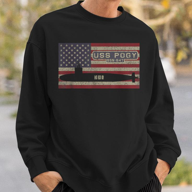 Uss Pogy Ssn-647 Nuclear Submarine Usa Flag Sweatshirt Gifts for Him